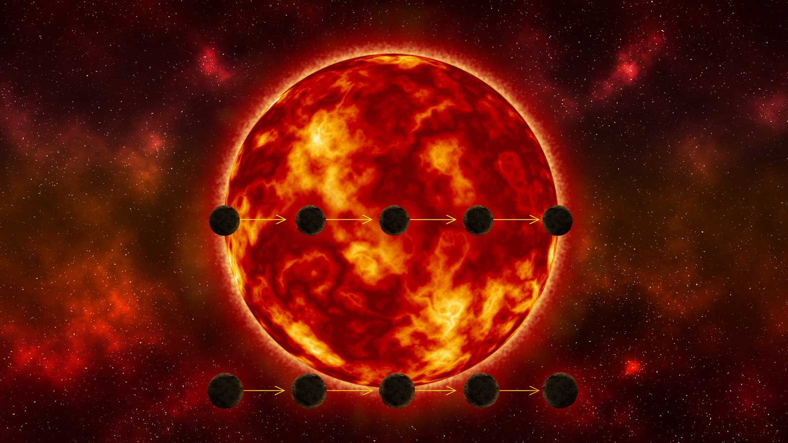 An orange-red-yellow star s
